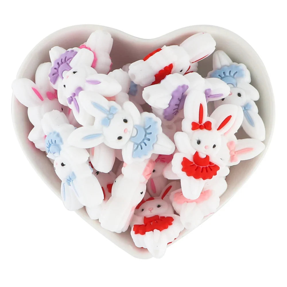 Kovict 5/10Pcs New Focal Silicone Beads Easter Series Bead For Jewelry Making DIY  KeyChain Bracelet Necklace Pen Accessories