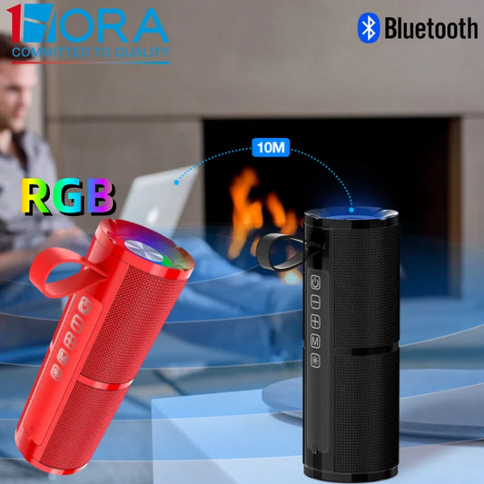 1HORA Bluetooth Speaker Portable Outdoor Portable Wireless Speaker with 2 RGB Light Modes 4 Hours Playtime 2400mAh Type C Charg