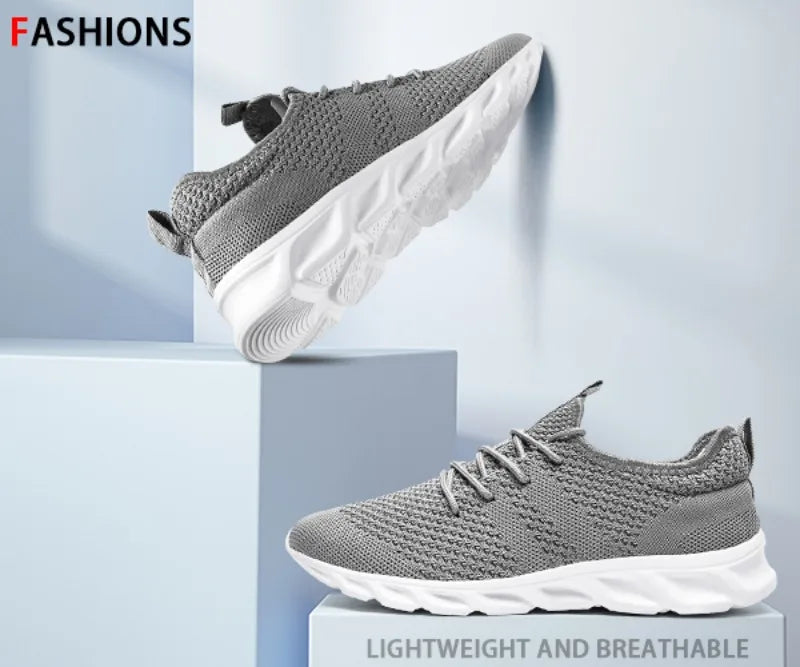 Fujeak Men's Running Shoes Non-slip Knitting Mesh Breathable Shoes Men Sneakers Male Casual Jogging Men Sport Shoes Zapatos - Premium  from Lizard Vigilante - Just $21.99! Shop now at Lizard Vigilante