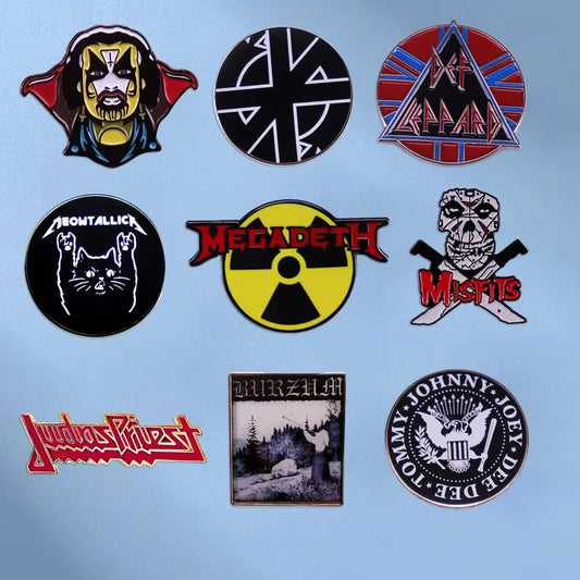 Punk Rock Band Brooches Heavy Metal Music Badges Men's Backpack Pins Denim Jackets Hat Pins Jewelry Accessories - Premium brooch from Lizard Vigilante - Just $9.99! Shop now at Lizard Vigilante