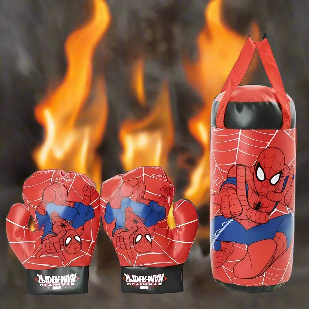 Marvel Spider-Man Kids' Mini Boxing Gloves & Hanging Sandbag Set – Stress Relief & Fun for Movie Fans - Premium punching bag from Lizard Vigilante - Just $23.88! Shop now at Lizard Vigilante