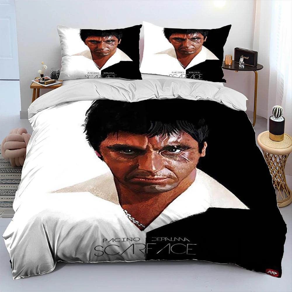 Scarface 1983 Movie Tony 3D Printing Comforter Bedding Set,Duvet Cover Bed Set Quilt Cover Pillowcase,King Queen Size Bedding Set Kid - Premium bed spread from Lizard Vigilante - Just $62.99! Shop now at Lizard Vigilante