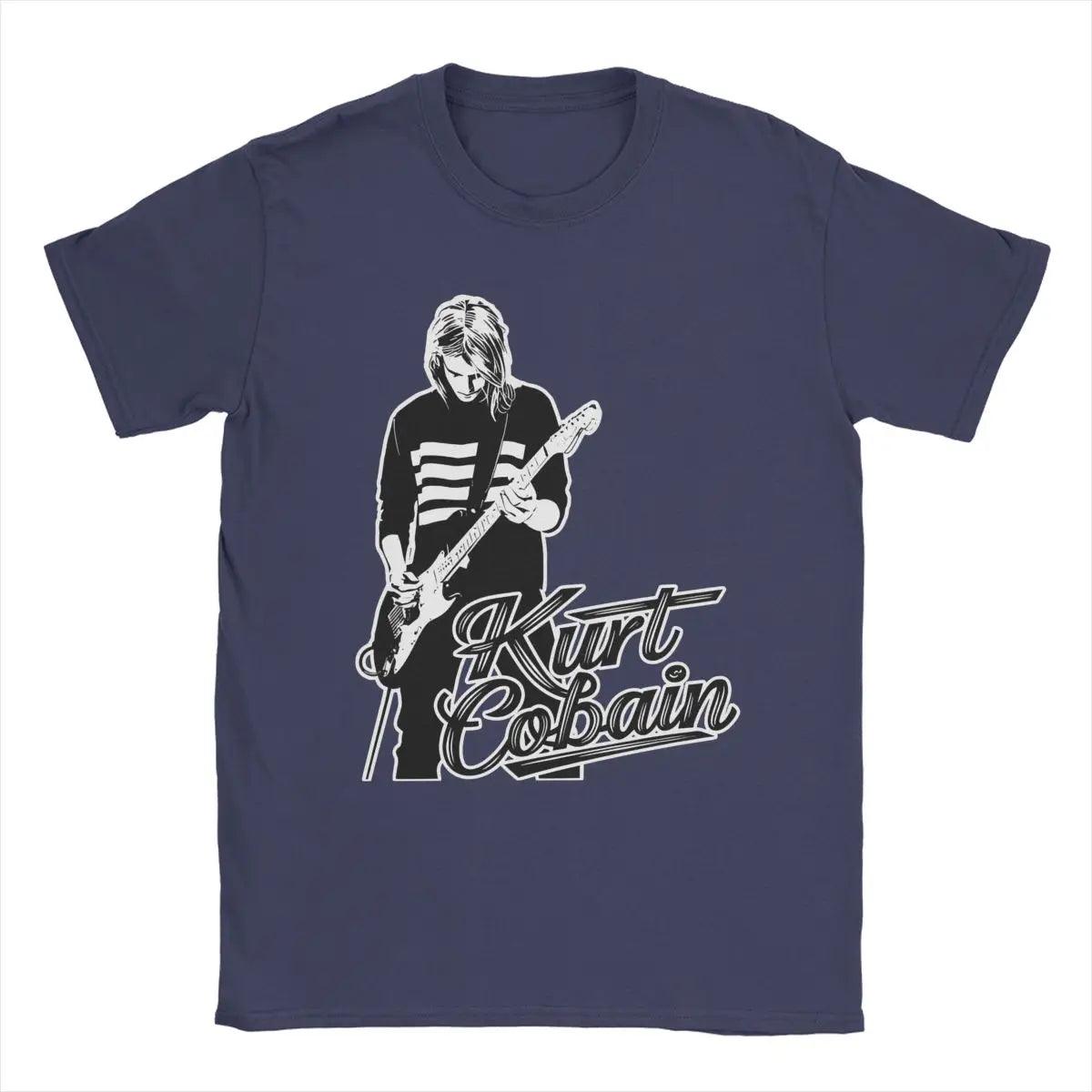 Kurt Cobain Guitar T-Shirt Men Rock-Nirvana Vintage Pure Cotton Tee Shirt Crewneck Short Sleeve T Shirt Gift Idea Tops - Premium tshirt from Lizard Vigilante - Just $20.99! Shop now at Lizard Vigilante