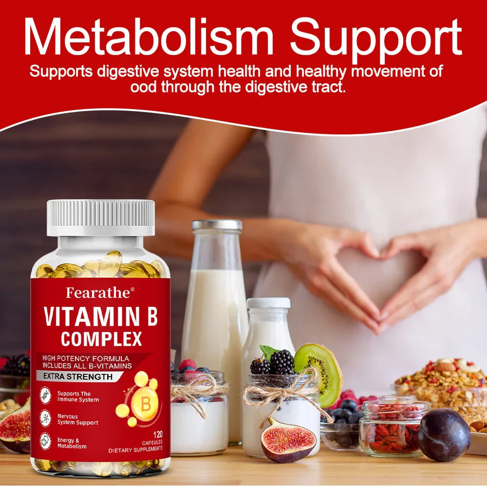 Vitamin B-Complex Vitamin Supplements (B12 B2 B3 B6 Folic Acid &Biotin), Immune & Energy Support,Immune Health
