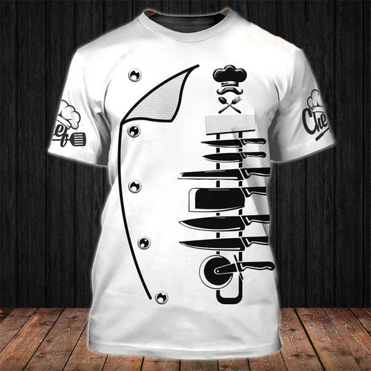 Men's Chef Shirt T-shirts Funny 3D Print Men Clothing O-Neck Oversized Cheap Short Sleeve Tops 5xl Male Vintage Punk Streetwear - Lizard Vigilante