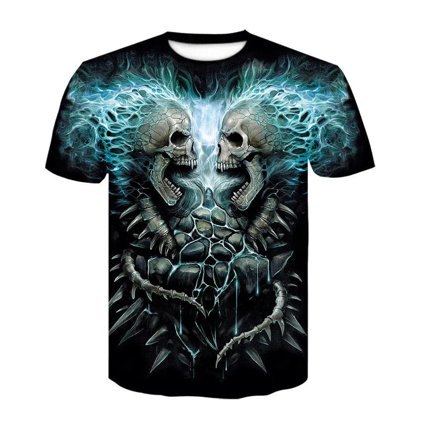 Summer Skull Art Pattern Quick-Dry Men's T-shirt Hip Hop 3D Print Personality Neck Short Sleeve  Fashion Clothes - Premium t-shirt from Lizard Vigilante - Just $22.99! Shop now at Lizard Vigilante