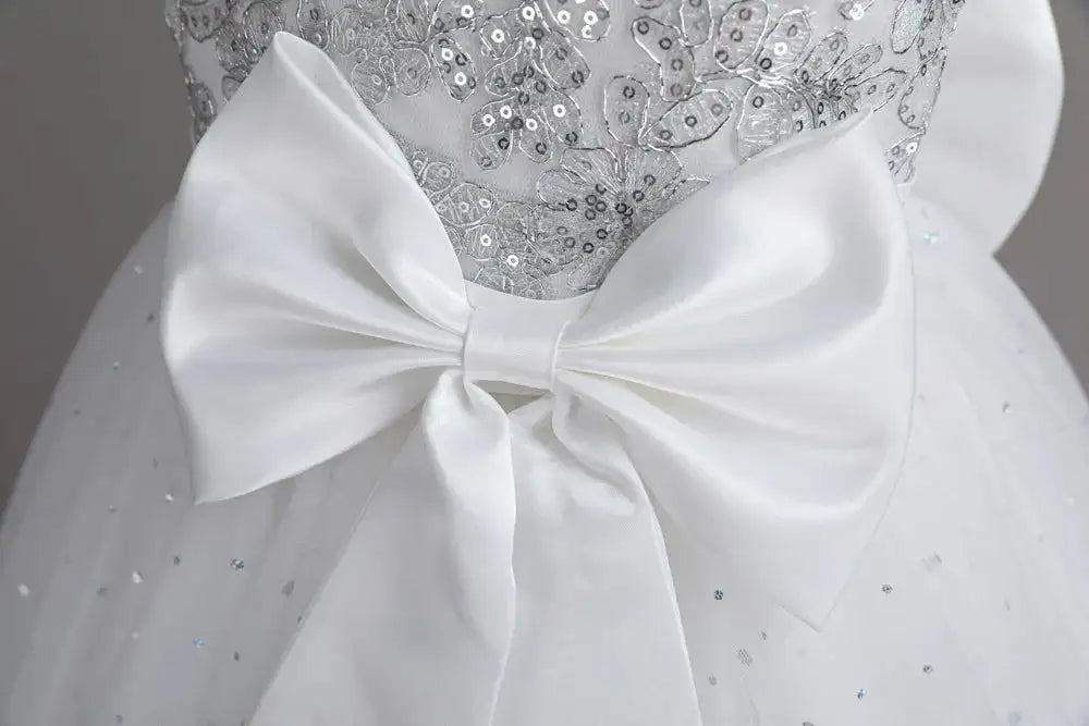 New Christmas Party Princess long dress children's dress children's gauze lace birthday party dinner ball big butterfly dress