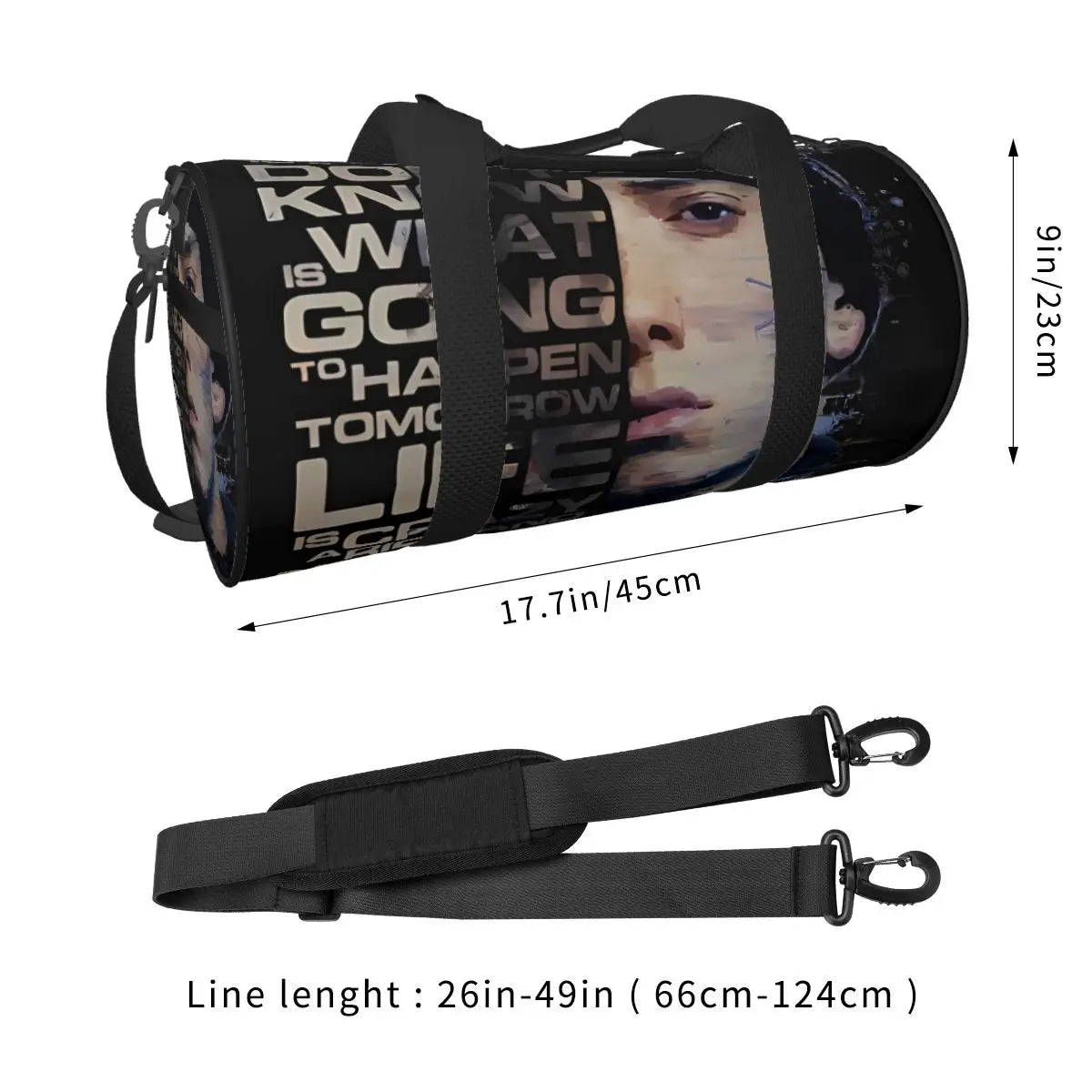 Eminem Hip Hop Waterproof Gym Bag – Retro Sports and Travel Handbag with Shoe Compartment for Men and Women - Premium gym bag from Lizard Vigilante - Just $33.88! Shop now at Lizard Vigilante