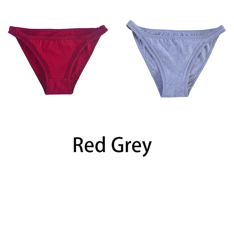 2Pcs/Set Women Cotton Panties – Comfortable Low-Rise Bikini Briefs with Hollow Out Decoration - Premium panties from Lizard Vigilante - Just $17.88! Shop now at Lizard Vigilante