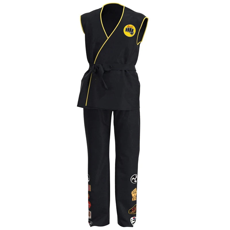 Karate Kid Cobra Kai Uniform Cosplay Costume Adult Children Top Pants Outfits Halloween Carnival Party Suit Stage Performance - Premium costume from Lizard Vigilante - Just $43.99! Shop now at Lizard Vigilante