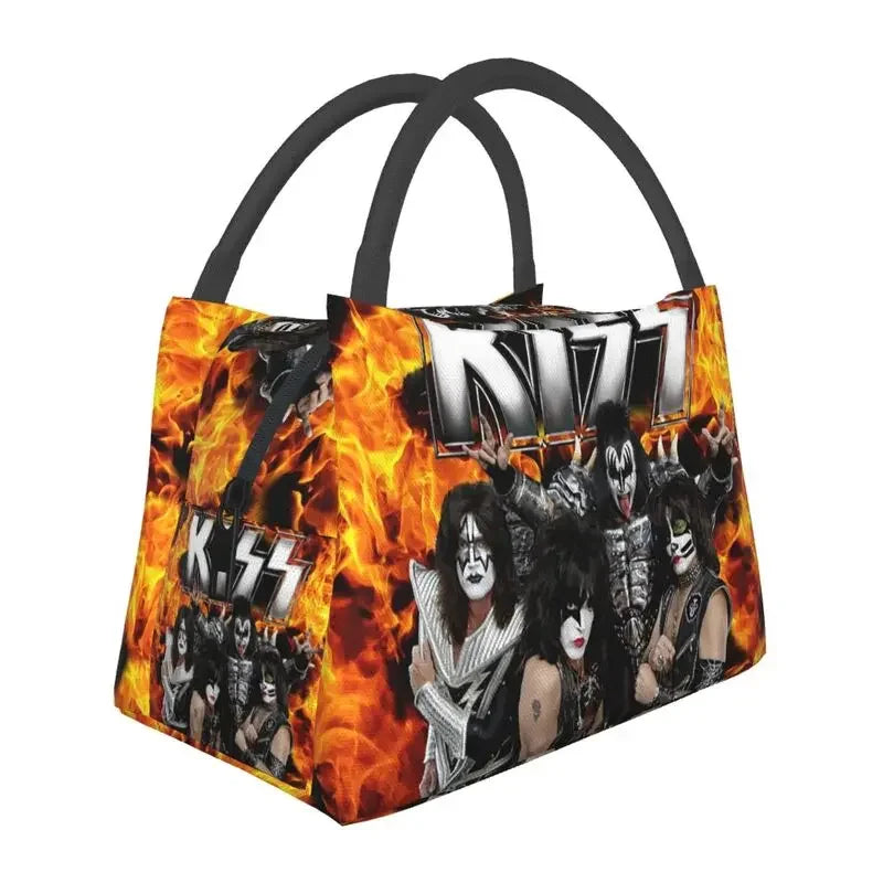 Kiss Heavy Metal Insulated Lunch Bag – Reusable Cooler Thermal Lunch Box for Women - Premium bag from Lizard Vigilante - Just $33.88! Shop now at Lizard Vigilante