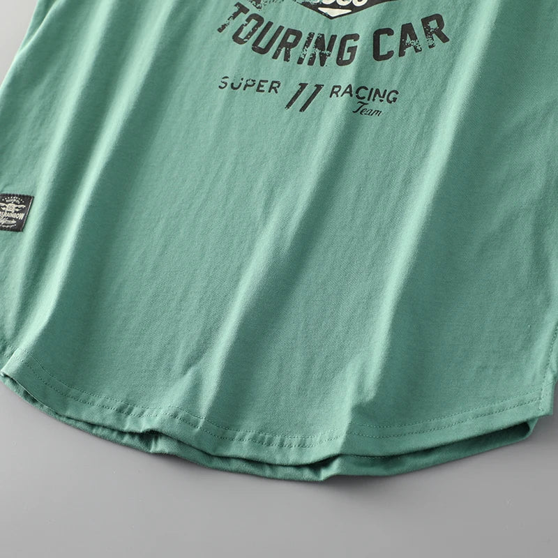 2025 Summer American Retro Sleeveless O-Neck Letter Print T-Shirt – 100% Cotton Men’s Basketball Sports Casual Vest - Premium tee from dsers - Just $30.99! Shop now at Lizard Vigilante