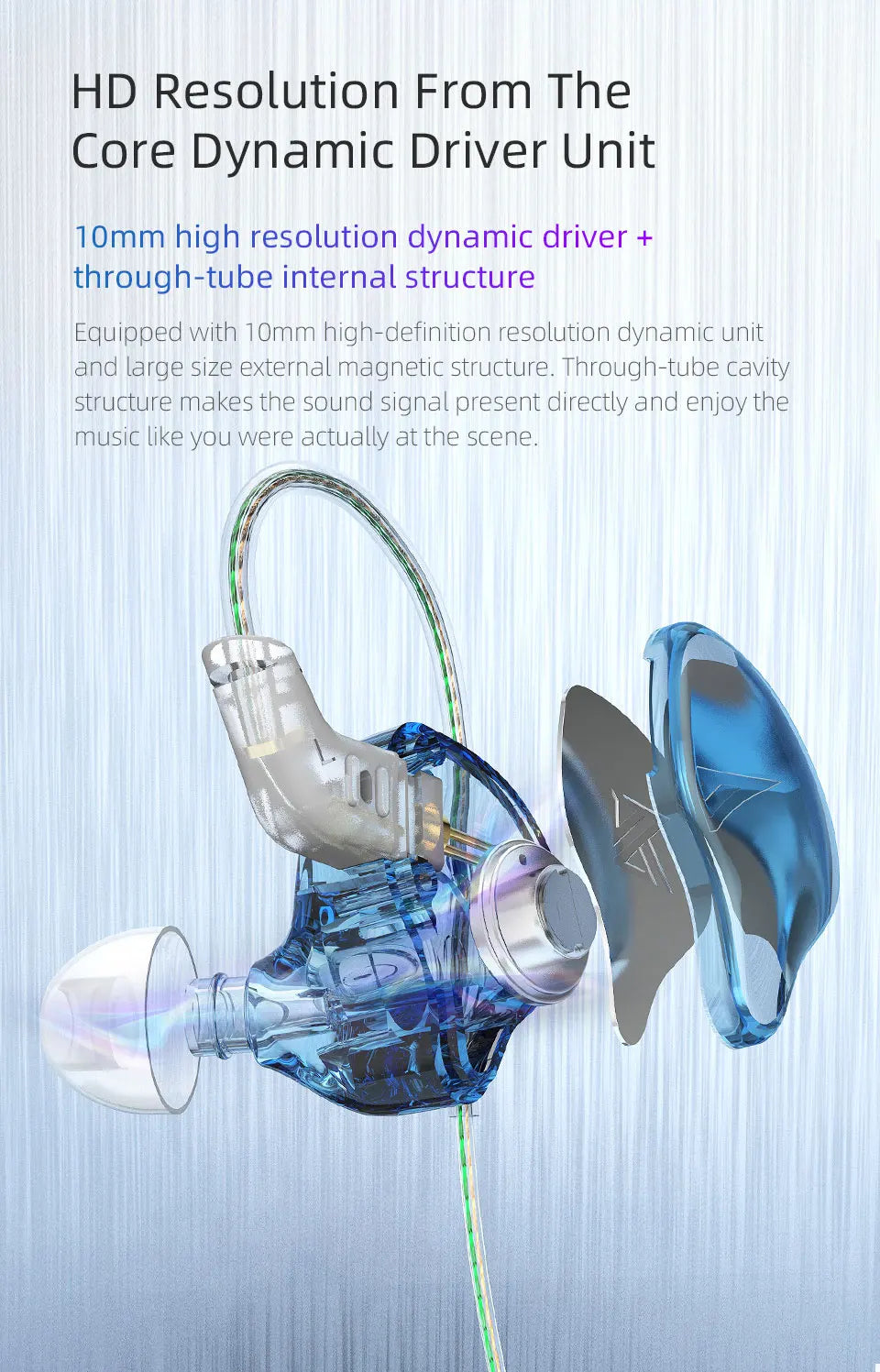 KZ EDC HiFi Earphones with Microphone Noise Cancelling In-ear Wired Headphones Sports Music Gaming Monitor Earbuds Headset