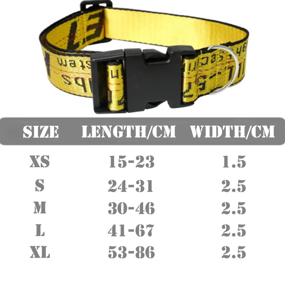 Fashion Dog Collar Leash Set Gold Chain Nylon Pets Dog Collar Leash Long Rope Lettered Collar Perro Collar For Pitbull Puppy Dog - Premium dog product from Lizard Vigilante - Just $17.99! Shop now at Lizard Vigilante