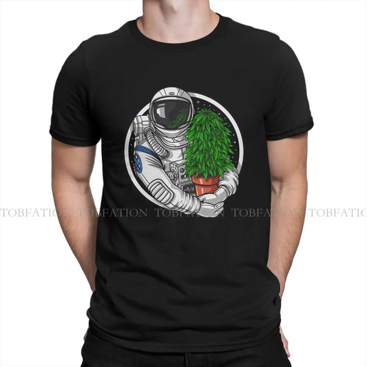 Weed Marijuana 420 Smoking Astronaut T-Shirt – Graphic Harajuku Crewneck Cotton Tee for Men - Premium T-Shirt from Lizard Vigilante - Just $23.88! Shop now at Lizard Vigilante