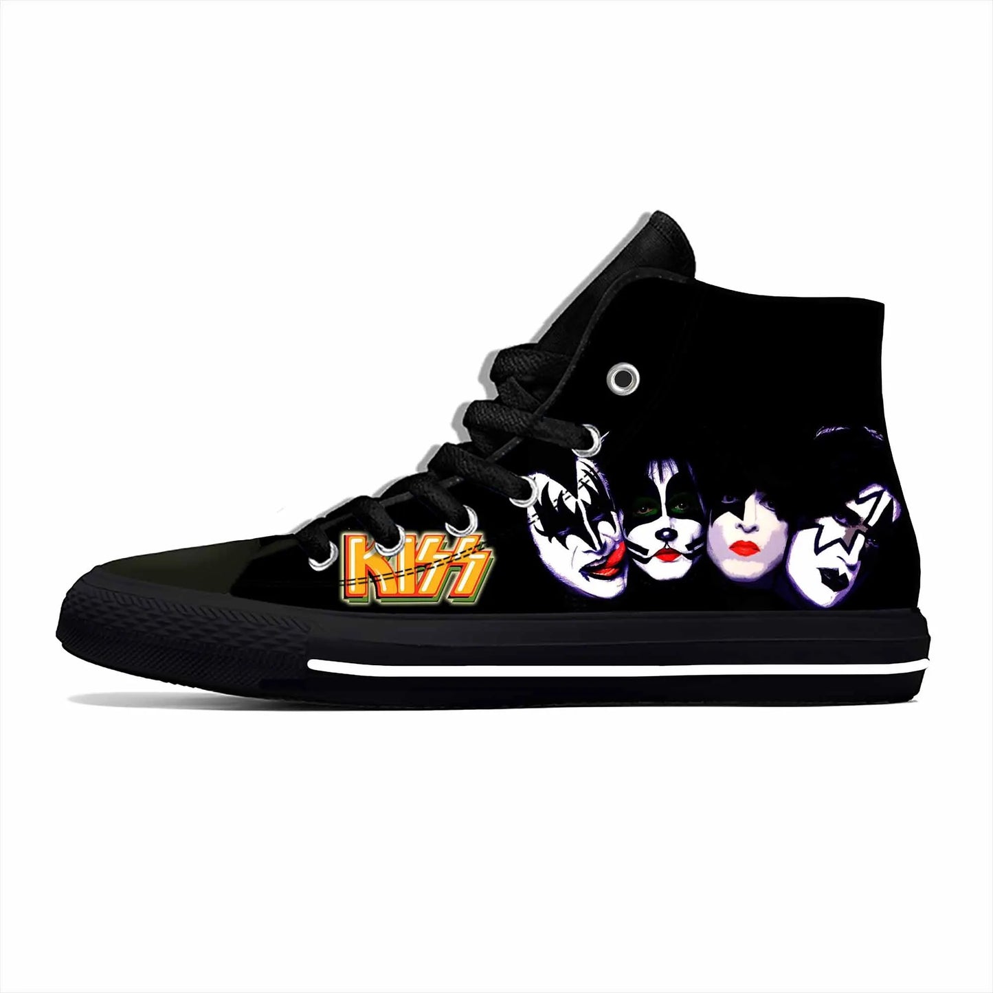 Heavy Metal Rock Band Kiss 3D Print High-Top Casual Sneakers – Lightweight, Breathable Canvas Shoes for Men & Women - Premium shoes from Lizard Vigilante - Just $46.69! Shop now at Lizard Vigilante