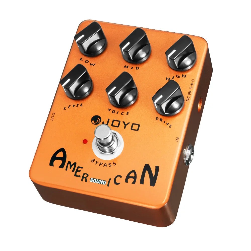 JOYO JF-14 American Riot Overdrive Pedal — Deluxe Amp Simulator for Clean-to-Chaos Tone Control & Vintage Rock Voltage