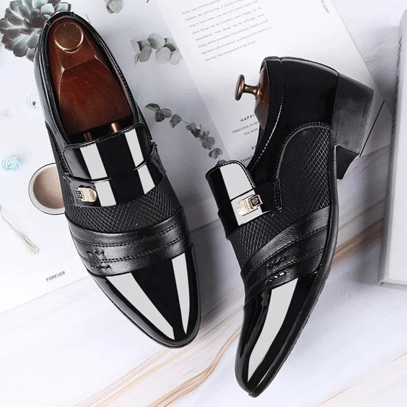 Men's Slip-On Oxfords – Classic Leather Dress Shoes for Office & Career, Stylish Business Suits - Premium shoes from Lizard Vigilante - Just $44.88! Shop now at Lizard Vigilante