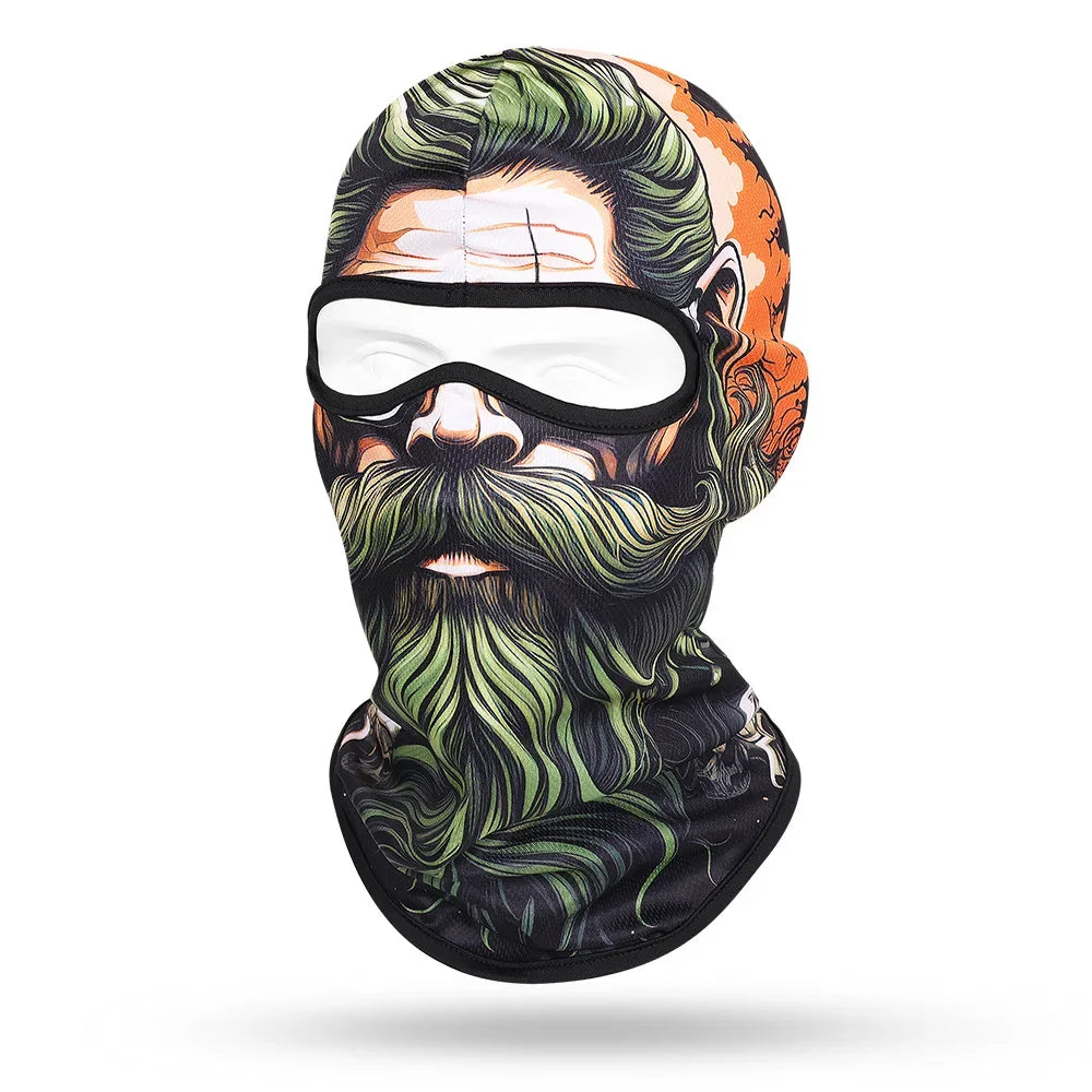 Motorcycle Balaclava Beard Print - Full Face Skull Mask for Bikers and Outdoor Enthusiasts - Premium balaclava from Lizard Vigilante - Just $14.88! Shop now at Lizard Vigilante