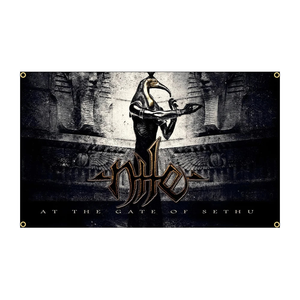 NILEs Rock Band Flag – 90x150cm Brutal/Technical Death Metal Banner, Polyester Tapestry for Home Decor - Premium flag from Lizard Vigilante - Just $14.99! Shop now at Lizard Vigilante