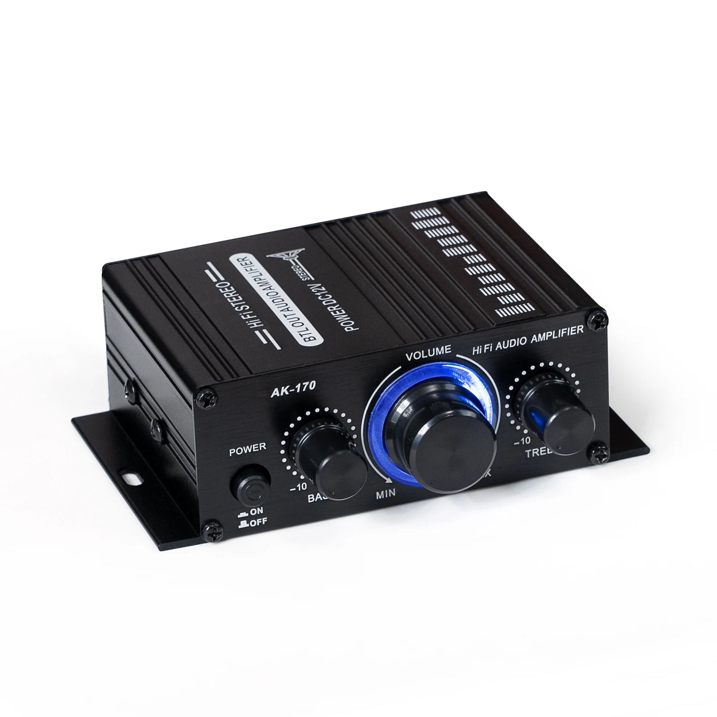 AK170 Mini Digital Power Audio Car Amplifier Blue Light Stereo Audio Amplifier for Home Theater Club Party Music 200W x2 - Premium  from Lizard Vigilante - Just $24.99! Shop now at Lizard Vigilante