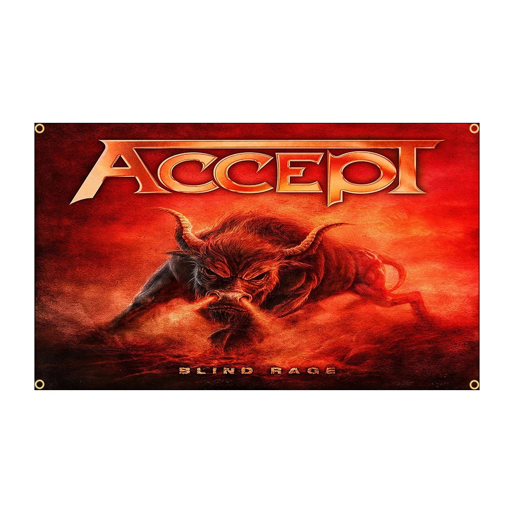 FLAGDOM Heavy Metal Band Flag – 90x150CM Rock Tapestry Banner for Decoration - Premium banner from Lizard Vigilante - Just $15.99! Shop now at Lizard Vigilante