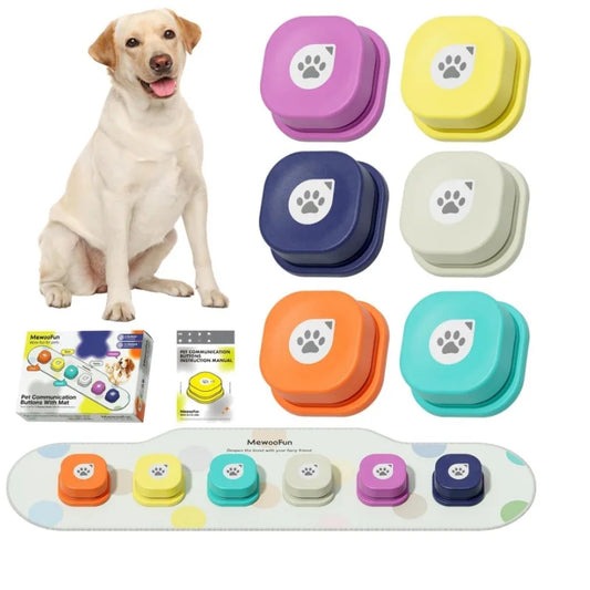 Mewoofun Voice Recording Dog Buttons for Communication & Training – Recordable Talking Button with Non-Slip Mat for Pet Learning - Premium dog trainer from Lizard Vigilante - Just $33.99! Shop now at Lizard Vigilante