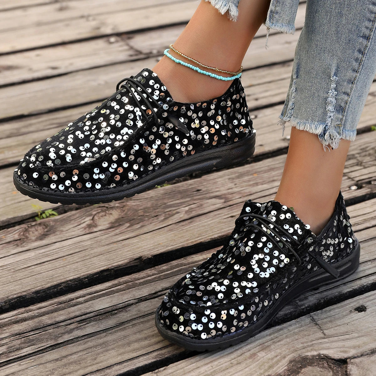 2024 Women’s Breathable Bling Loafers – Casual Fashion Flats with Soft Sole Comfort - Premium loafers from Lizard Vigilante - Just $48.88! Shop now at Lizard Vigilante