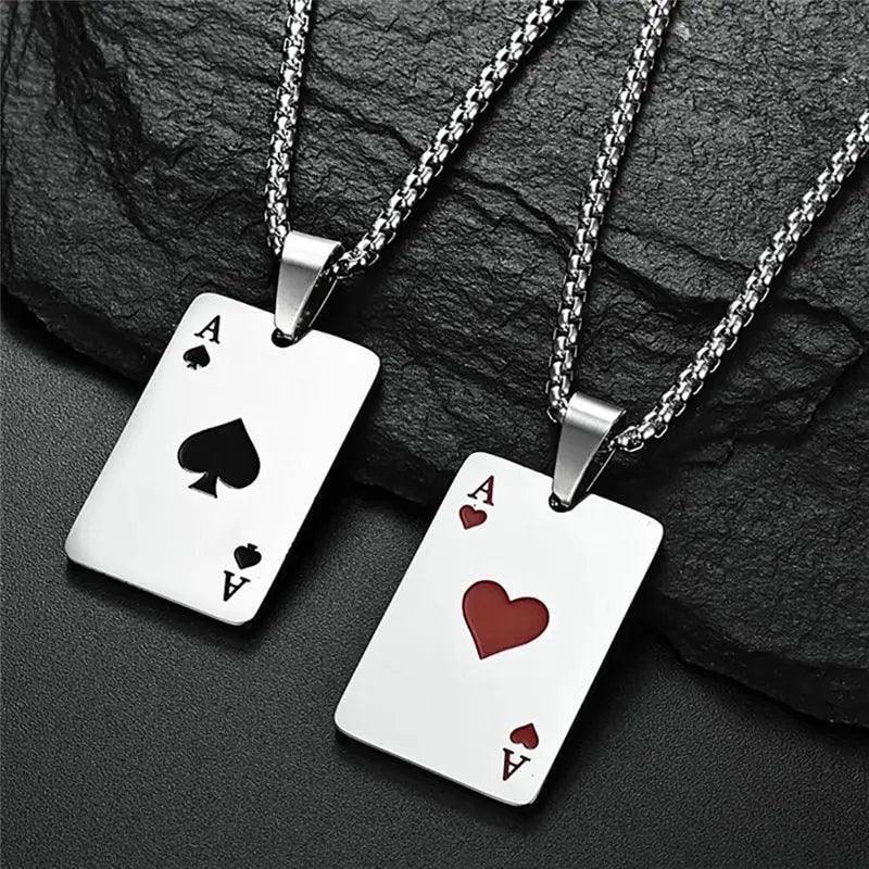 Ace of Spades Necklace Set - Premium necklace from Lizard Vigilante - Just $19.99! Shop now at Lizard Vigilante