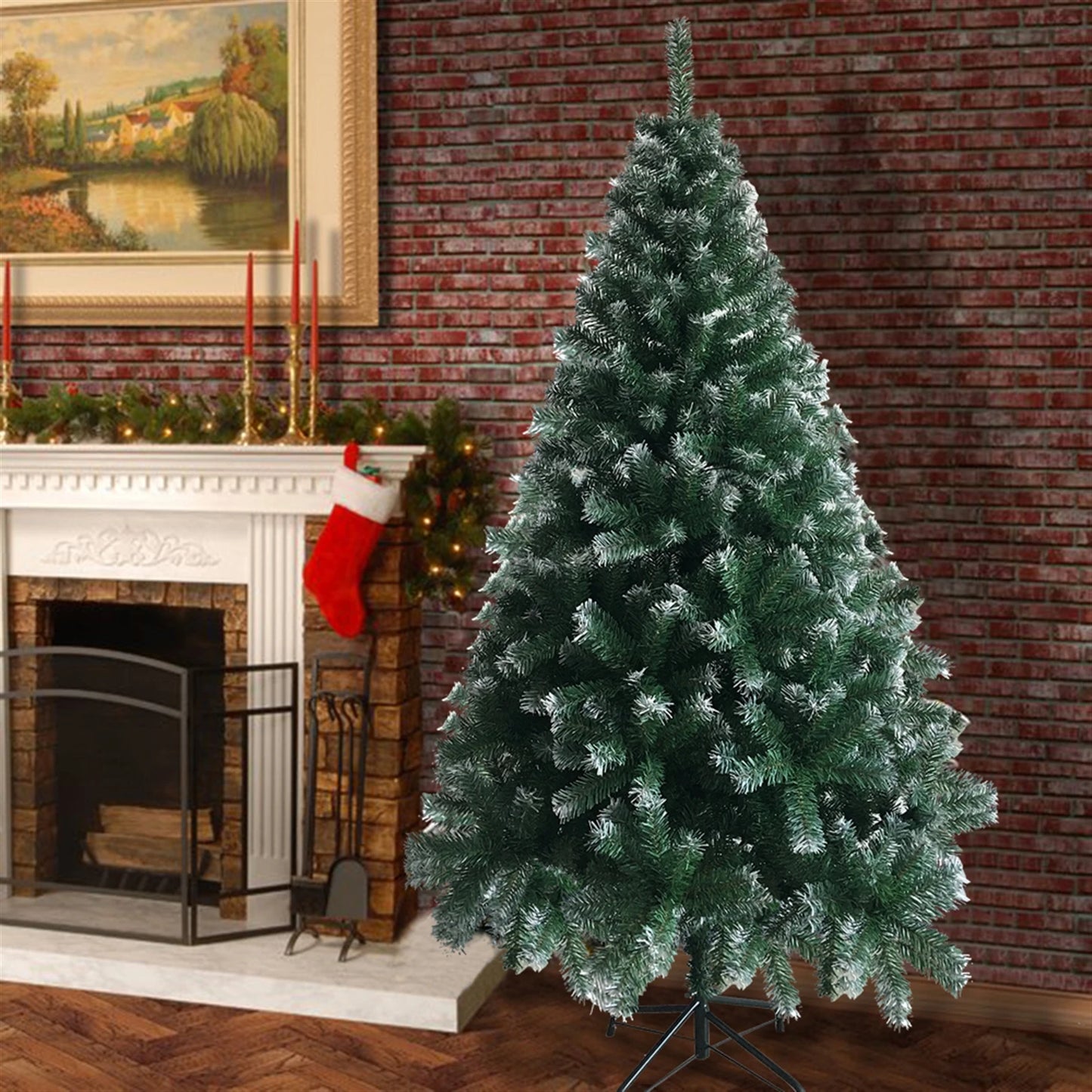 6FT Snowy White Christmas Tree with Sturdy Iron Base - 650 Branches for Indoor Holiday Decor by Lizard Vigilante - Premium xmas tree from Lizard Vigilante - Just $99.99! Shop now at Lizard Vigilante