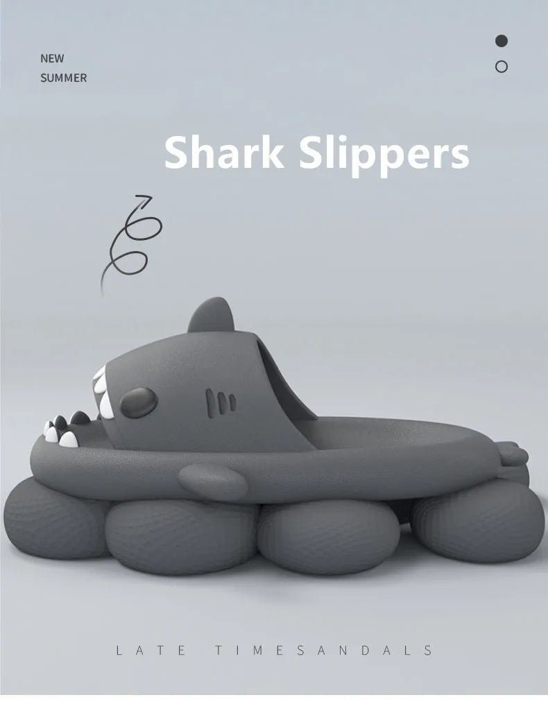 Summer Women Shark Slides Couple Beach Sea Flip Flops Cute Kids Shark Slippers Non-slip Men Indoor Outdoor Sandals - Premium  from Lizard Vigilante - Just $13.99! Shop now at Lizard Vigilante