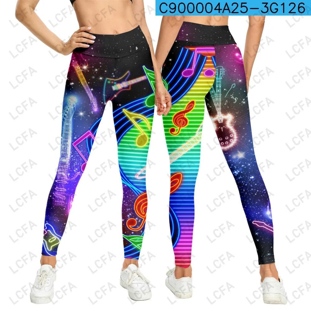 Punk Skull Guitar 3D Print Women's High-Waisted Push-Up Leggings | Casual Sports & Fitness Trousers | Slim Fit Rocker Leggings - Premium leggings from Lizard Vigilante - Just $25.88! Shop now at Lizard Vigilante