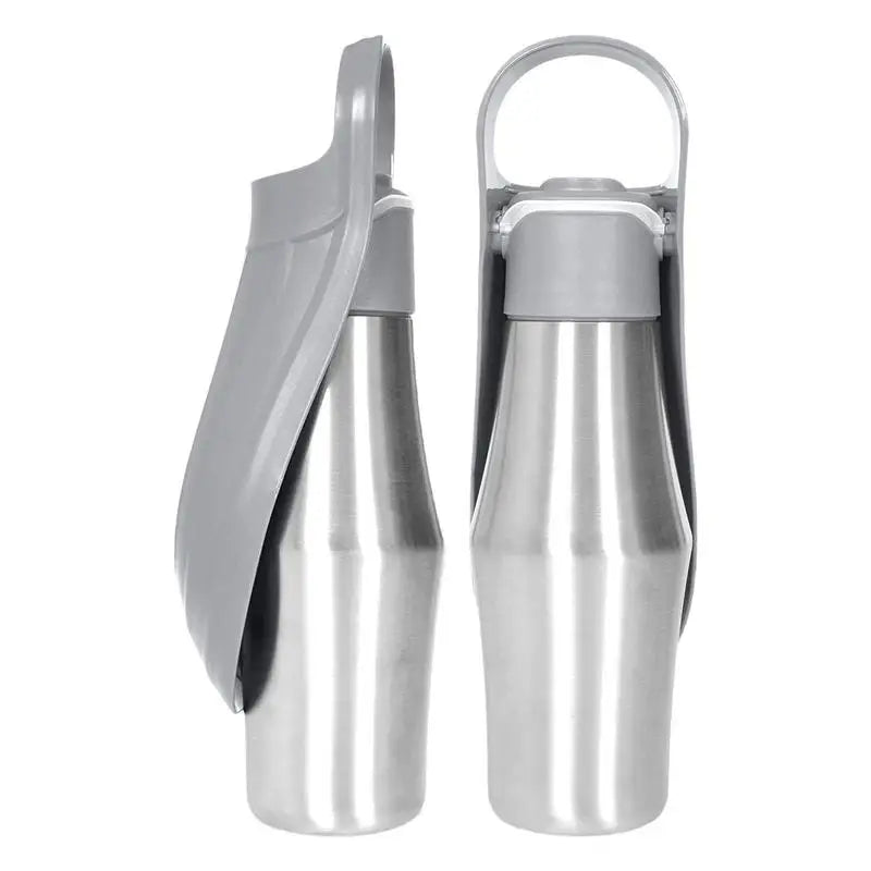 Dog Water Bottle 27oz Stainless Steel Travel Water Dispenser Pet Supplies 2 In 1 Dog Water Bowl With Leaf Shape For Small Medium - Premium water bottle from Lizard Vigilante - Just $29.99! Shop now at Lizard Vigilante