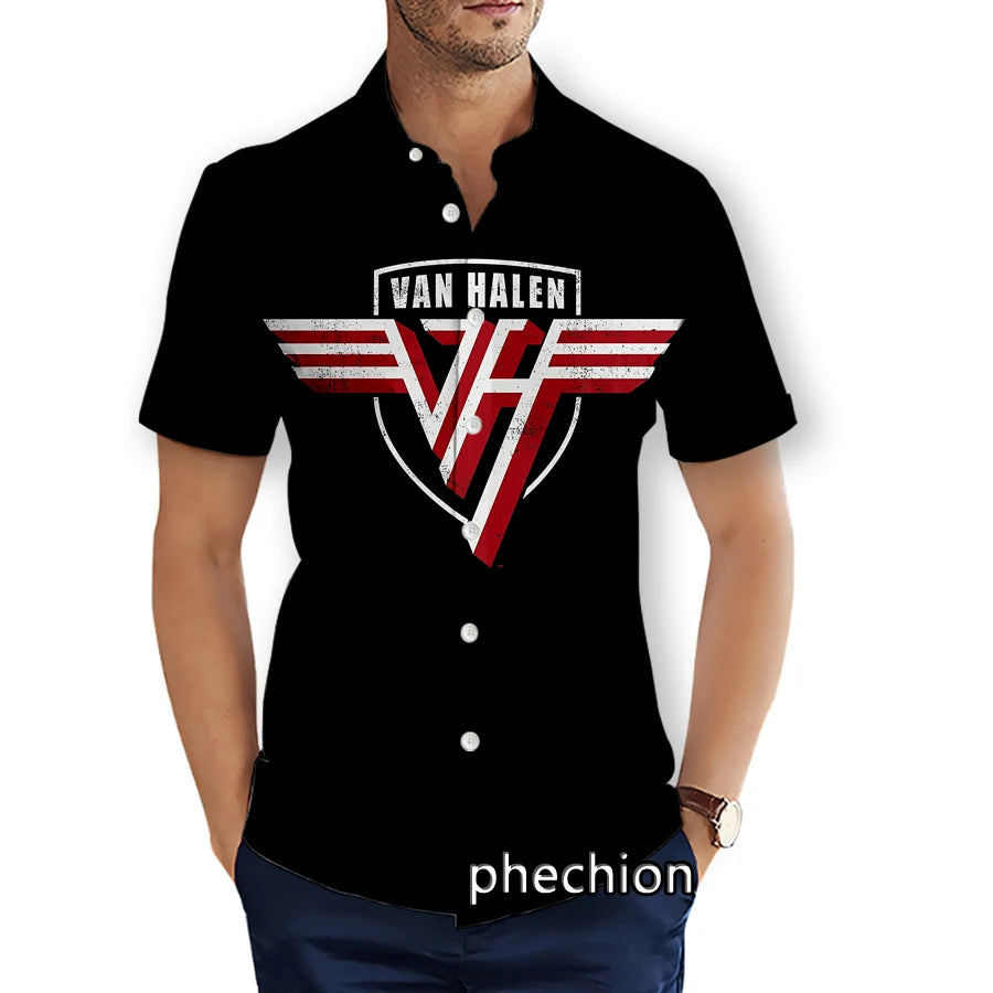 Van Halen 3D Printed Shirts Hawaiian Shirt Summer Mens Short Sleeve Beach Fashion Streetwear - Premium shirt from Lizard Vigilante - Just $38.99! Shop now at Lizard Vigilante