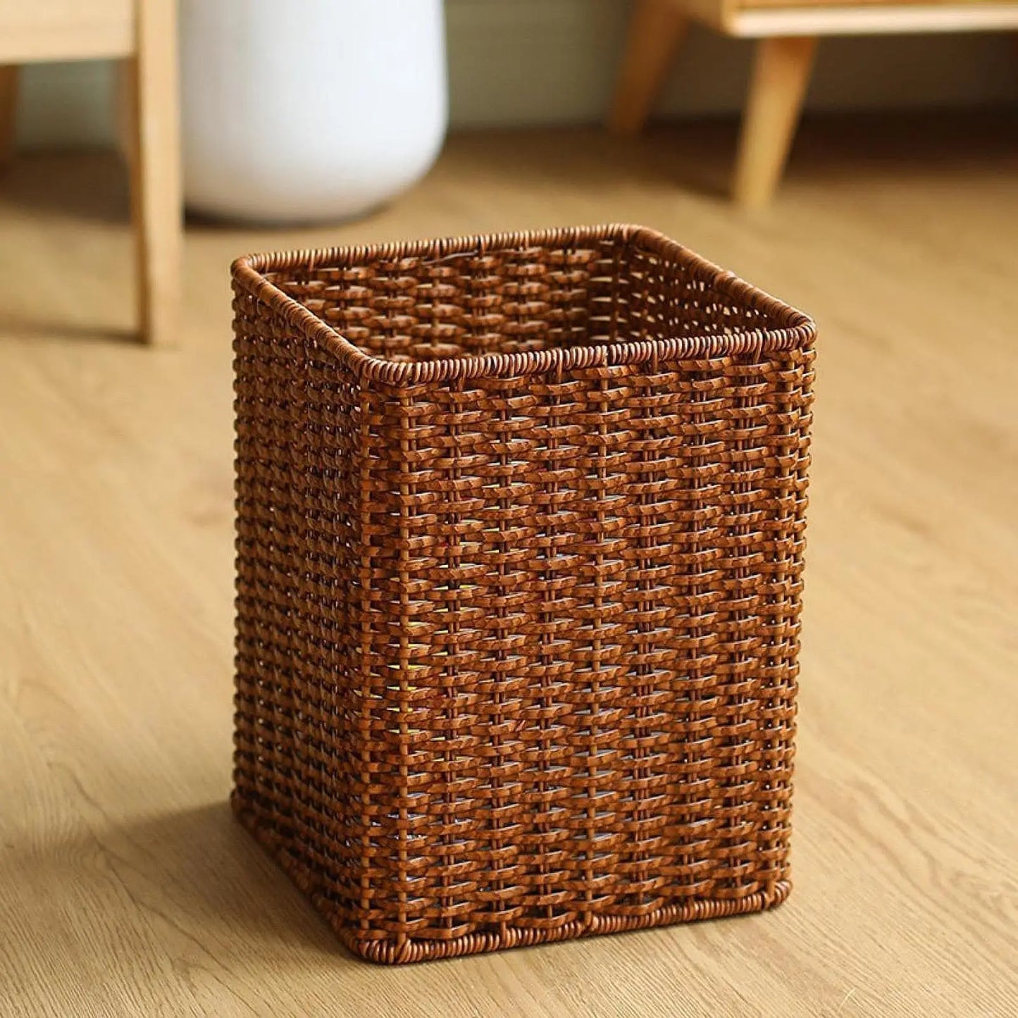 Trash Can Open Top Garbage Can Recycling Bin Dustbin Space Saving Wastebasket Waste Basket for Laundry Office Home Bathroom