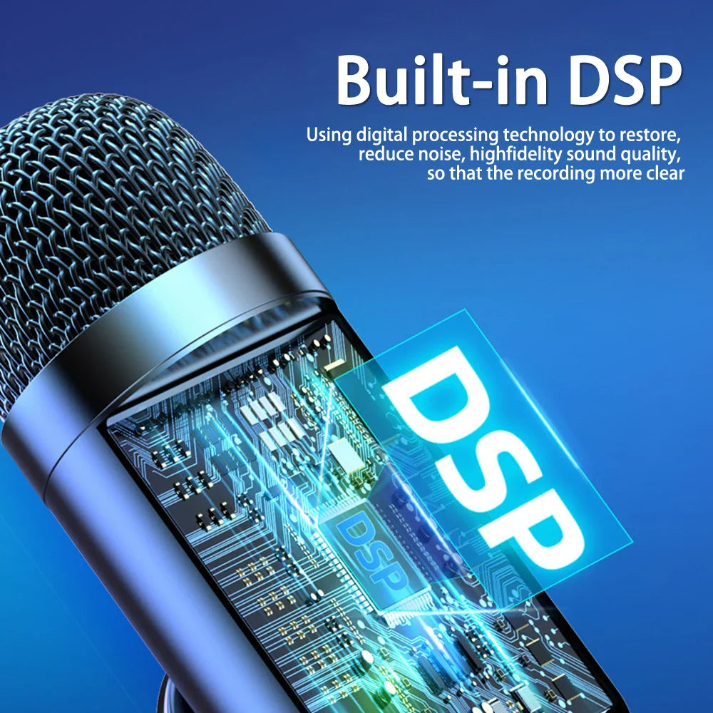 USB Gaming PC Microphone for Streaming Podcasts Desktop Wired Microphone Game Conference Recording Noise Cancelling Microphone