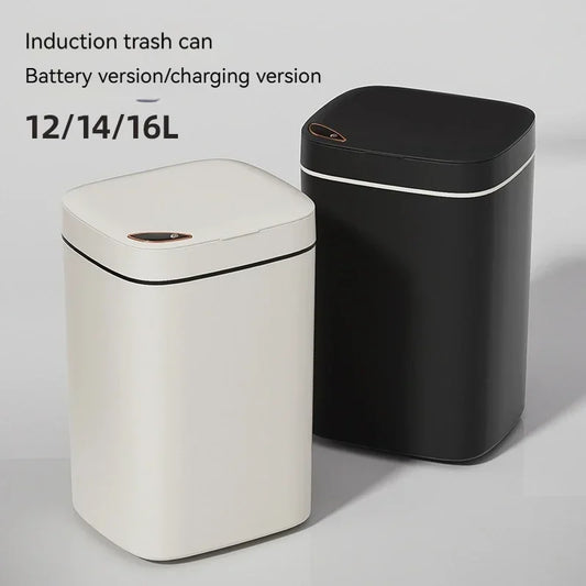 16L Smart Sensor Trash Can – Automatic Induction Lid, Eco-Friendly & Anti-Odor Rectangular Household Bin for Bathroom & Kitchen - Premium trash can from Lizard Vigilante - Just $48.99! Shop now at Lizard Vigilante