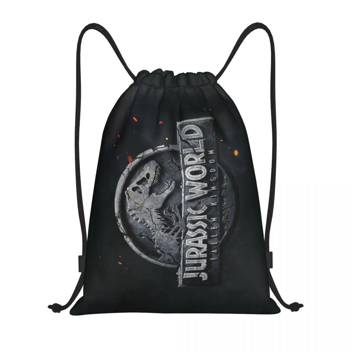 Dinosaur World Jurassics Parks Drawstring Backpack Sports Gym Bag for Men Women Shopping Sackpack - Lizard Vigilante