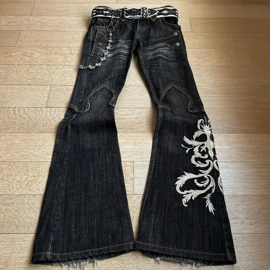 Lizard Vigilante Rock and Roll Punk Wide Leg Jeans - Premium jeans from Lizard Vigilante - Just $57.99! Shop now at Lizard Vigilante