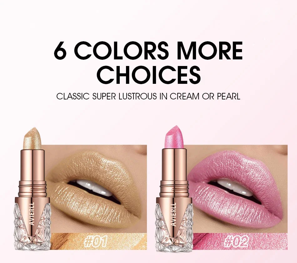 Fine Glitter lipstick, Quicksand Gold Lipstick, Moisturizing Silky Mermaid Girl Pink, Long-Lasting Waterproof Grapefruit Orange