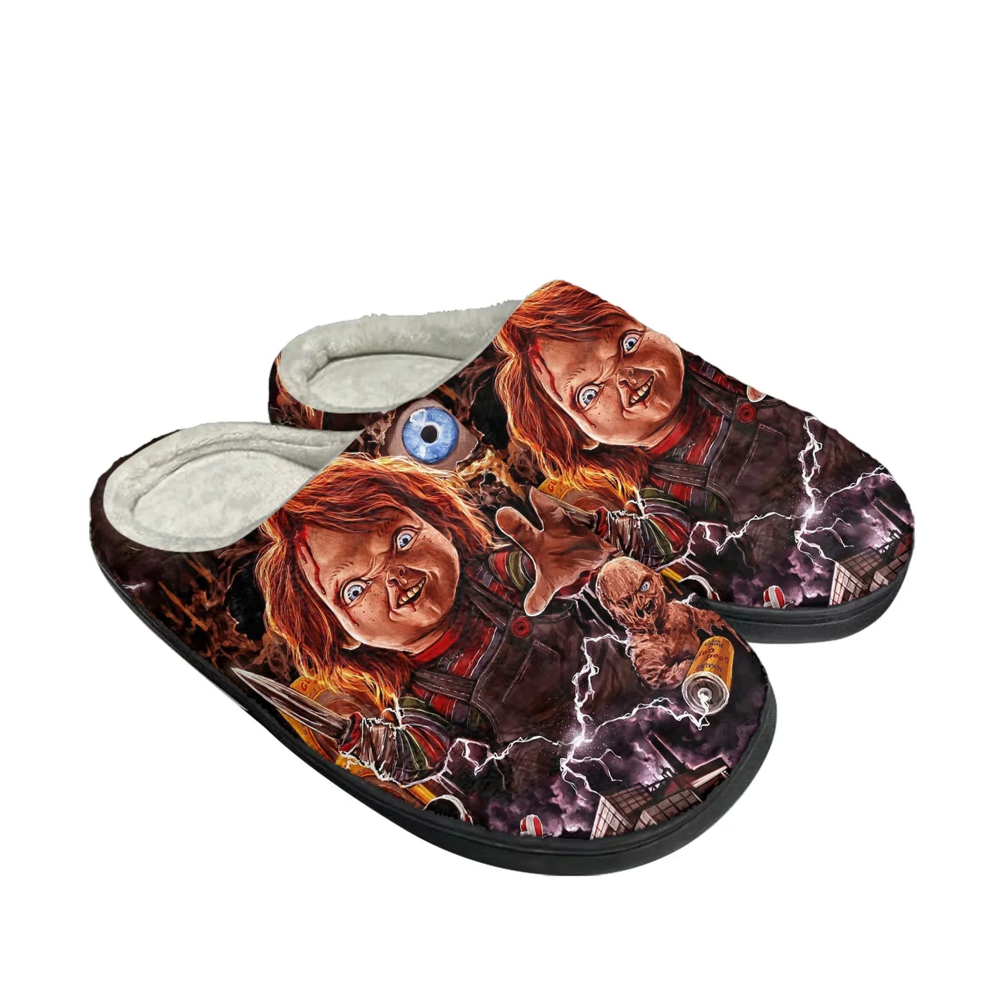 Unisex Child’s Play Chucky Slippers Plush Indoor Cotton Slippers for Comfort | Cozy Bedroom Footwear for Horror Fans - Premium slippers from Lizard Vigilante - Just $29.95! Shop now at Lizard Vigilante