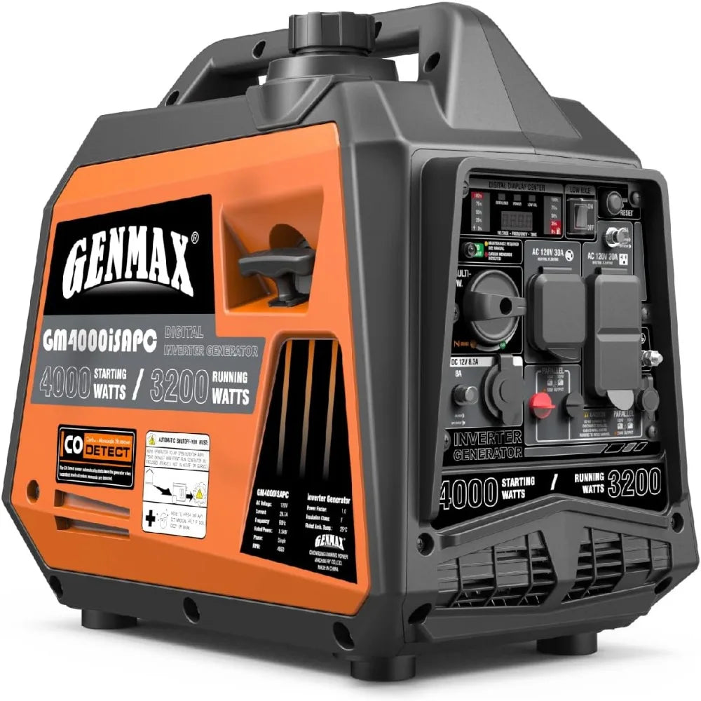 GENMAX Quiet Power Series 4000-Watt Inverter Generator – Ultra Lightweight, EPA Compliant, Ideal for Home Backup & Camping - Premium generator from Lizard Vigilante - Just $666.66! Shop now at Lizard Vigilante