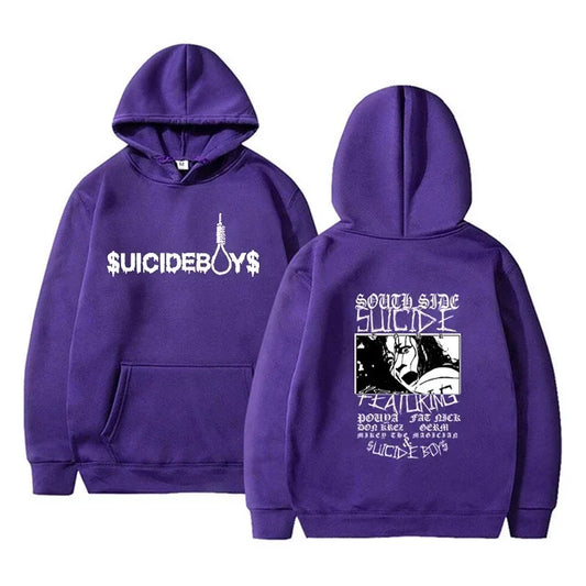 Rebel Vibes Only! Vintage Suicideboys Hooded Sweatshirt for Men and Women – Grey Day Rapper Streetwear, Harajuku-Inspired, Hip Hop Fashion Madness - Premium hoodie from Lizard Vigilante - Just $43.88! Shop now at Lizard Vigilante