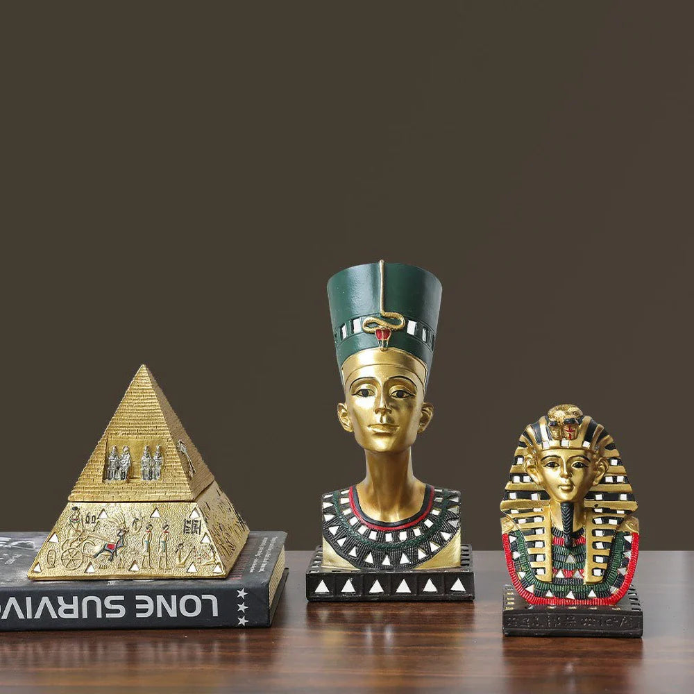 Egyptian Sphinx Resin Statue - Pharaoh Lion Body Human Face Sculpture, Hand-Painted Pyramid Guardian Isis Goddess Inspired Craft