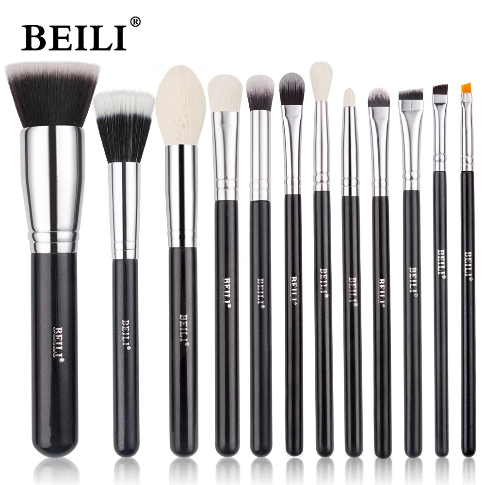 BEILI Professional Black Makeup Brushes Set - Natural Goat Hair, Synthetic Hair, 30-Piece Kit - Premium makeup brush set from Lizard Vigilante - Just $35.99! Shop now at Lizard Vigilante