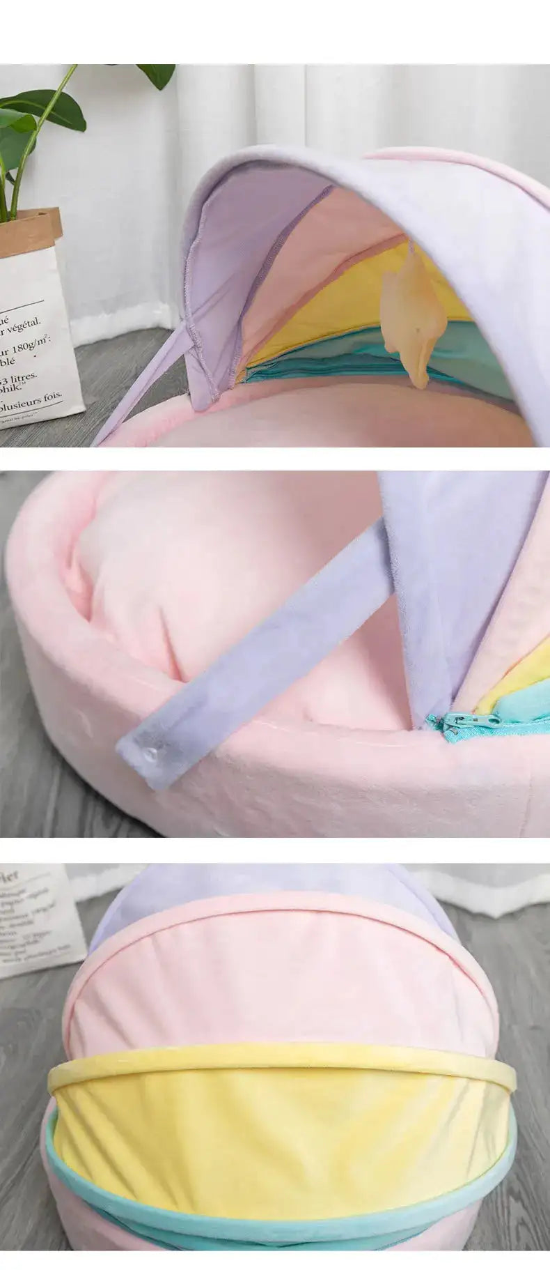 Cat House Bed Cute Cat Bed Rainbow Tent Pet Dog Sleeping Pad Winter Warm Deep Sleep Cat Nest Comfortable Breathable Cat House