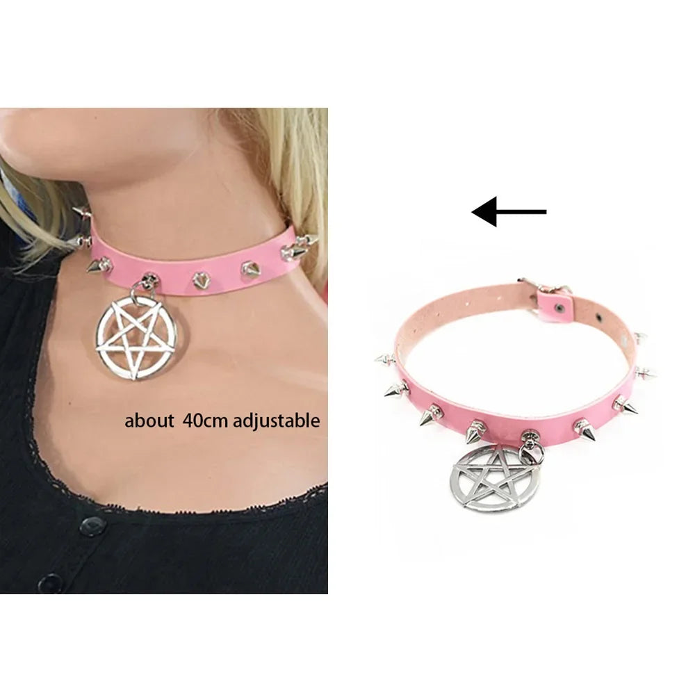 Gothic Punk Heart Choker Necklace - Edgy and Stylish - Premium necklace from Lizard Vigilante - Just $19.88! Shop now at Lizard Vigilante