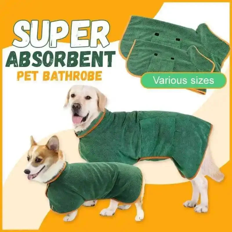 Pet Bathrobe – Fast Drying Microfiber Grooming Coat for Dogs | Absorbent, Soft, and Adjustable Towel for Small, Medium, and Large Dogs - Premium pet towel from Lizard Vigilante - Just $19.99! Shop now at Lizard Vigilante