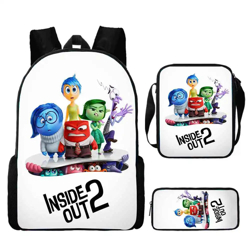 Inside Out Movie Backpack with Lunch Bags Pencil Case Disnee Kids Bags Custom Large Capacity Backpacks - Premium backpack from Lizard Vigilante - Just $34.99! Shop now at Lizard Vigilante