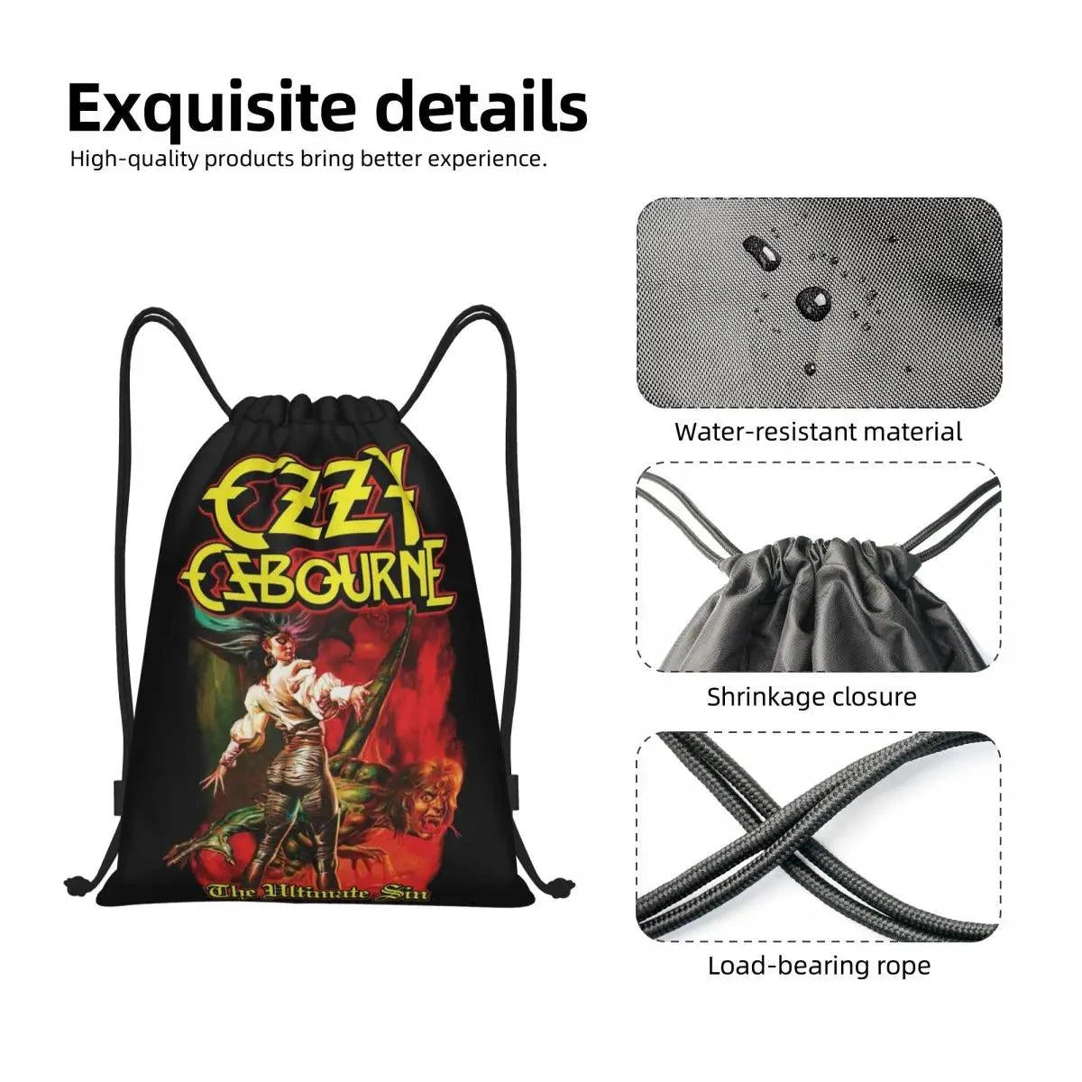 Ozzy Osbourne Drawstring Backpack | Heavy Metal Rock Bag - Premium backpack from Lizard Vigilante - Just $19.89! Shop now at Lizard Vigilante